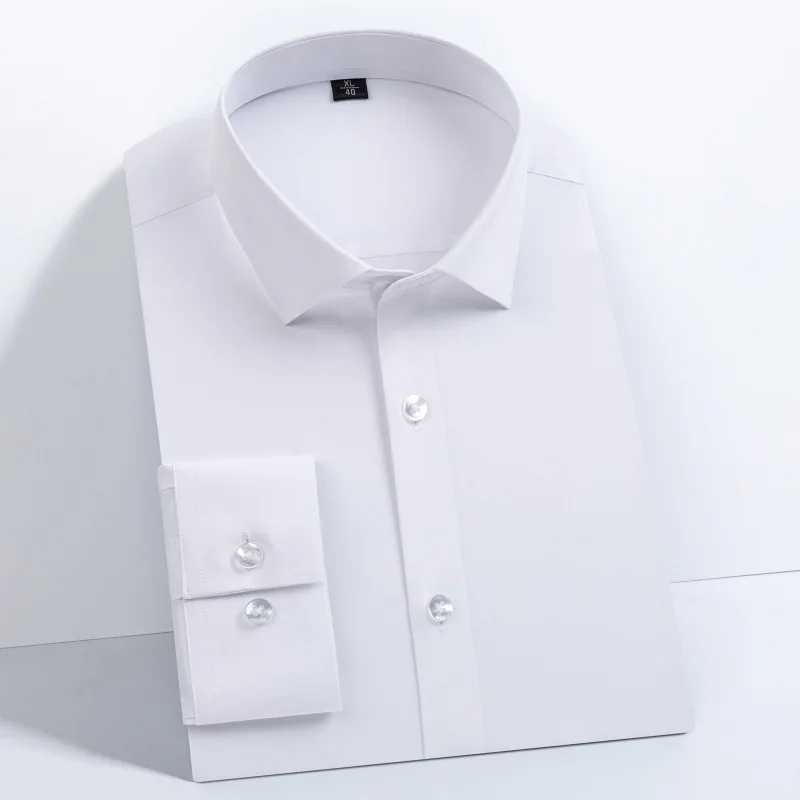 Men Long Sleeve Shirt Top Spring Fashion Non Ironing Slim Fit Casual