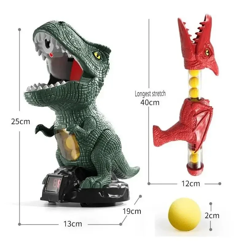 Hungry Shooting Dinosaur Toy Air-powered Gun Soft Bullet Ball With Light Electronic Scoring Battle Two-man Match Competition Toy