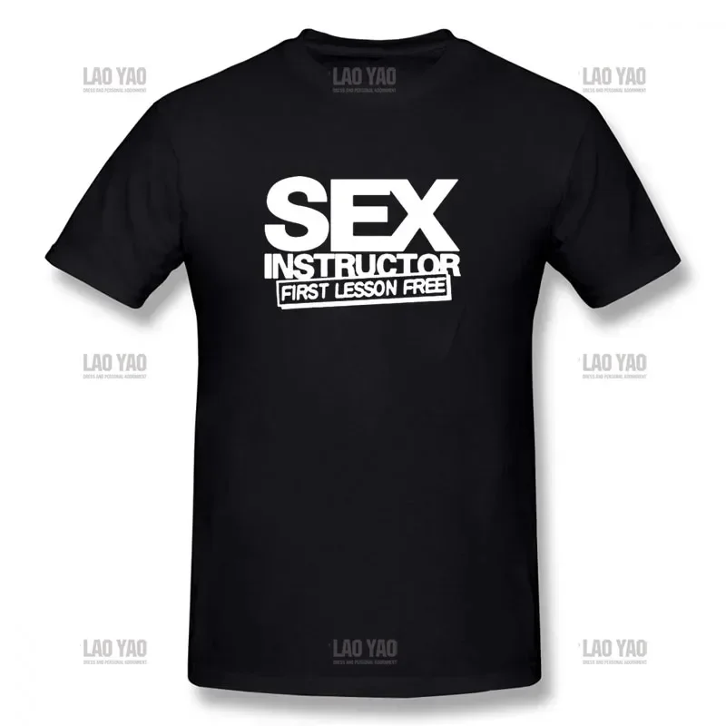 Funny Creative Mens Novelty Short Sleeve O Neck  T Shirt Sex Instructor Casual T-shirt Top Tee