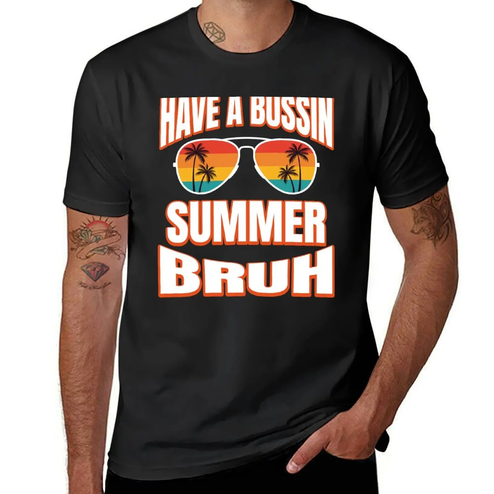 Teacher Have A Bussin Summer Bruh Student Last Day Of School T-Shirt blacks plus sizes T-shirt men