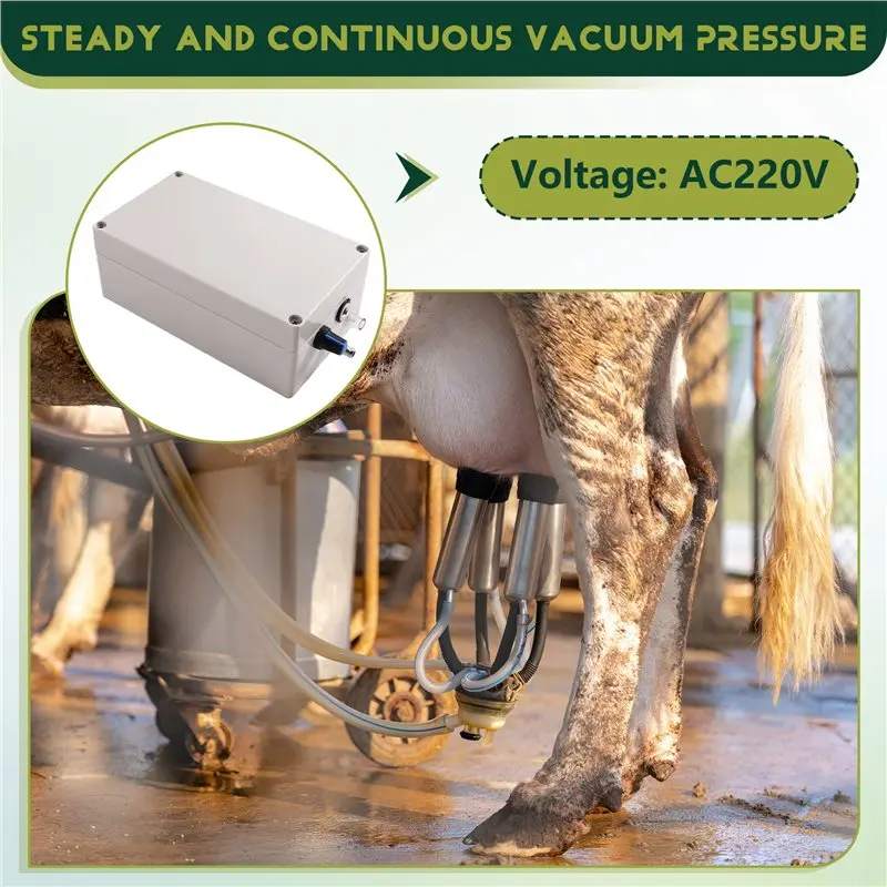 ABFU-12V Electric Pump Milking Machine Accessories Vacuum Pump Not Include Bucket For Donkey Sheep Cow Horse EU Plug view 2