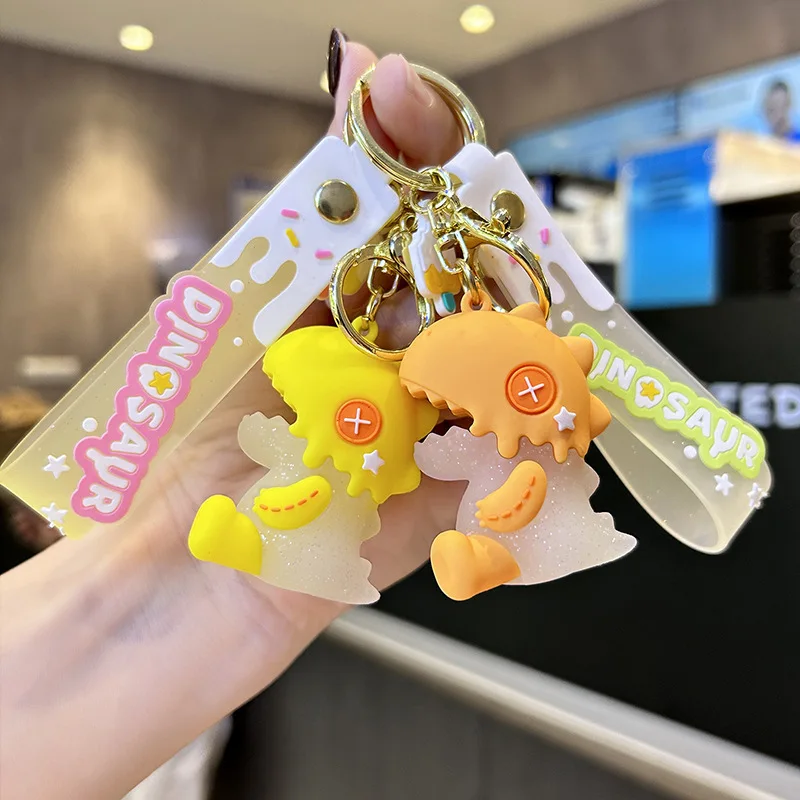 Cute Cartoon Dinosaur Key Chain Accessories High Quality PVC Animal Pendant Keychain ring Jewelry Gifts