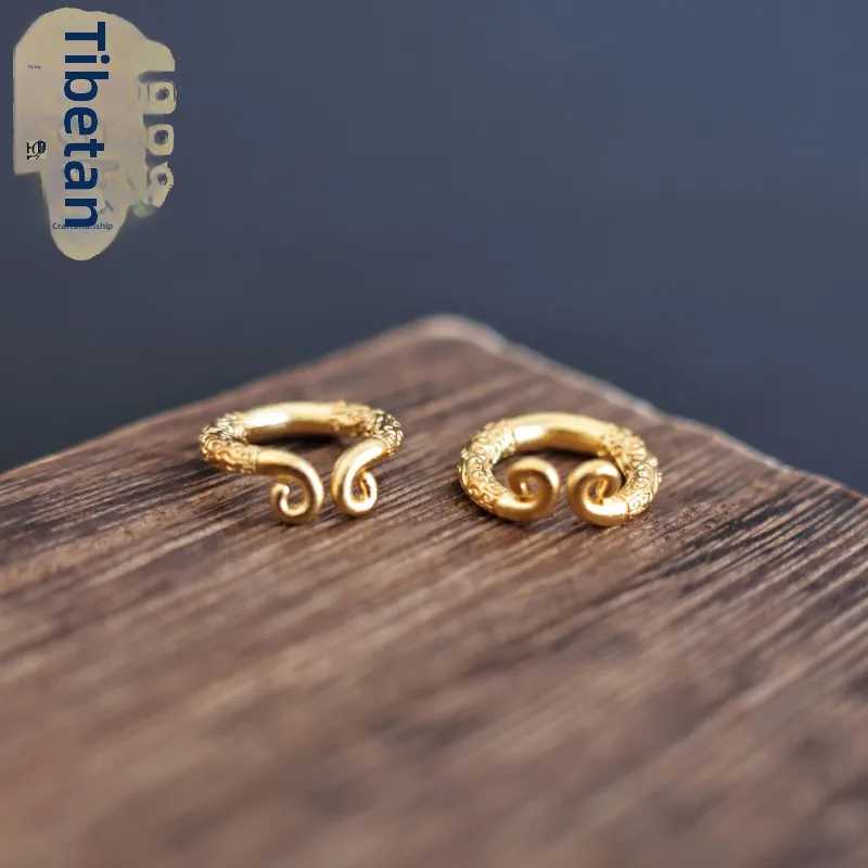 Tibetan Transmitted Ancient Method 18K Gold Craft Tighten Curse Ring Spacer Bead Pad Buddhist Bracelet Accessories Accessories view 4