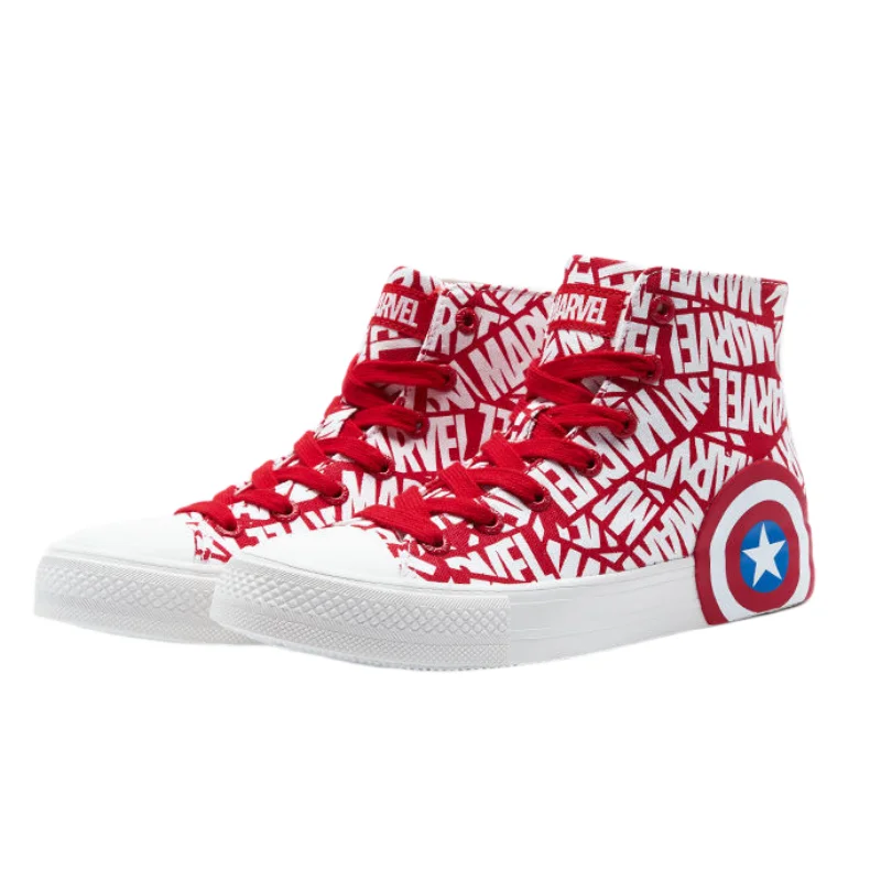 

Marvel animation peripheral Captain America cartoon canvas shoes personality male and female couple high-top trendy casual shoes