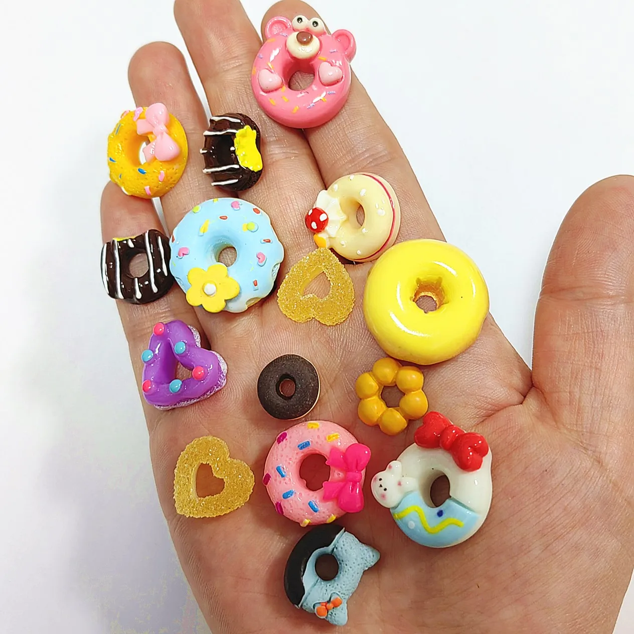 

100PCS/bag Resin Candy Charms Blessing Bag Accessories DIY Colorful Round Donut for Crafts Making DIY Home Decor