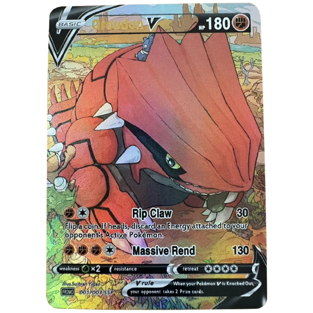 3 pièces/ensemble bricolage carte de Collection Pokemon auto-fait PTCG Rayquaza Groudon Kyogre Version anglaise trois bêtes divines couleur carte Flash