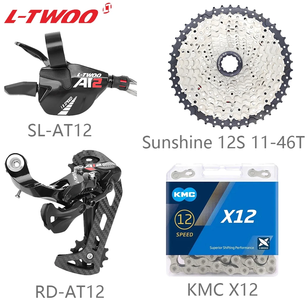 LTWOO AT12 1x12 Speed Derailleur Kits TTPRO T12 Chain KMC X12 Chain Right Shifter Carbon Fibre Rear Derailleur Bicycle Parts