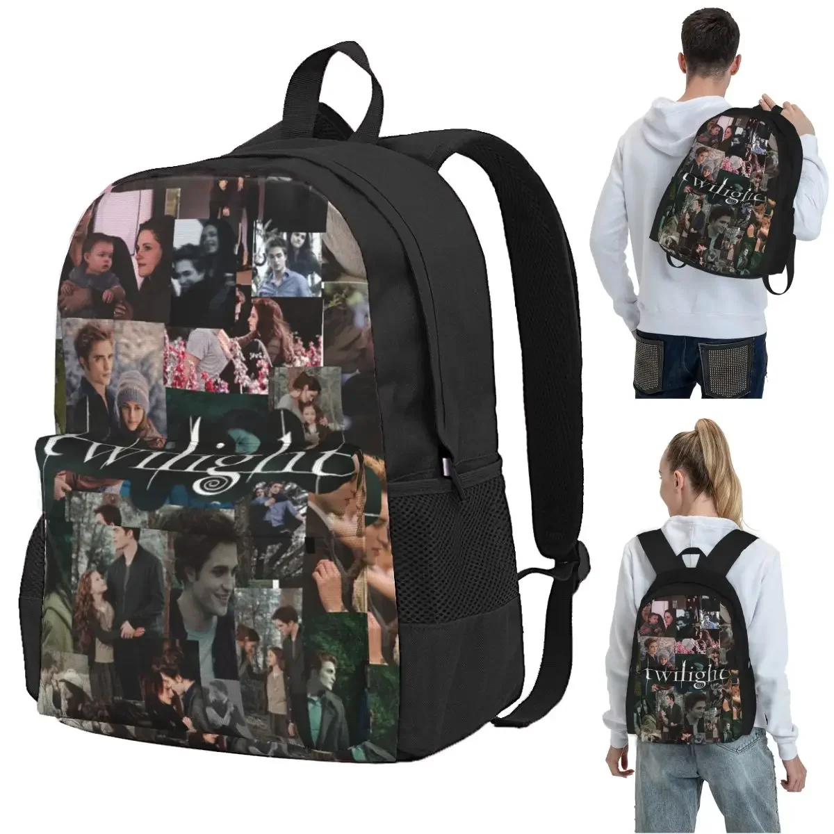 Edward Cullen Twilight Backpack Student BookBag Kids School Bag Laptop Shoulder Bags for Boys Girls