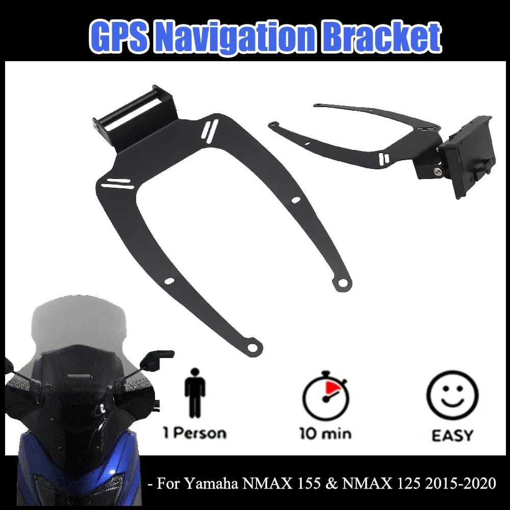

Fit FOR YAMAHA NMAX 125&155 100%Brand NEW Motorcycle GPS Mobile phone holder USB Wireless Charging Navigation Bracket 2015-2020