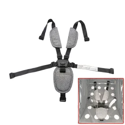 Safety Belt For Baby Stroller Dinner Chair 5 Points Fixing Strap With Crotch Shoulder Protector Length Adjustable