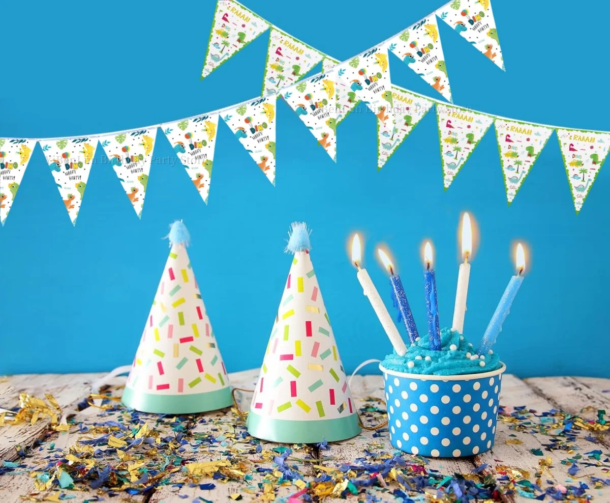 Dinosaurier Alles Gute zum Geburtstag Girlande Banner Party Flagge Banner Bunting Wimpel Girlande Flagge Kinder Party Gefälligkeiten Hängen Dekor Liefert – Detail 2