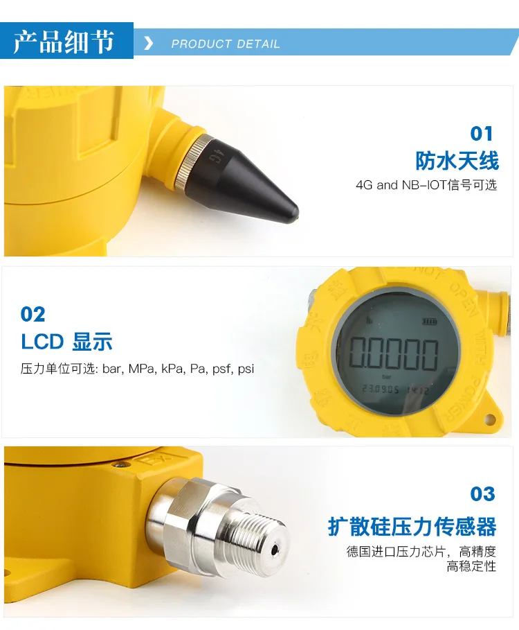 Hydraulische Pneumatische Hydraulische Draadloze Druksensor Met Laag Vermogen