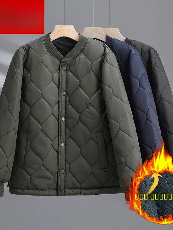 

Men's Thiened Fce Lined Cotton Jaet Warm Inner Winter Outerwear Coat for ly Faion Urban Sle Long Sve