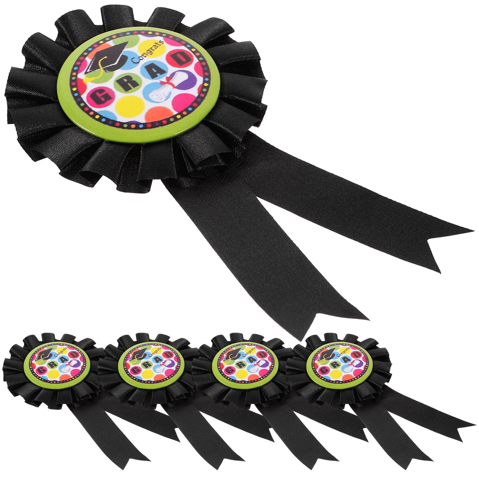 

5Pcs Graduation Badge Tinplate Brooch Fashionable Graduation Party Badge Elegant Costume Decoration for Graduates