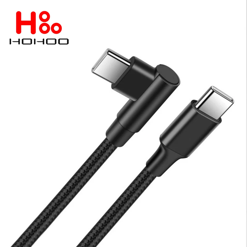 100W PD 4.0 3.0 USB C to Type C Cable 90 Degree Angle for Xiaomi Samsung Huawei Macbook iPad Fast Charge Type C Cable Data Wire