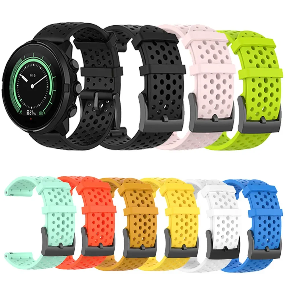 24mm Silicone Band For SUUNTO 7 9 Baro Smart Watch Repalcement Wristband For spartan sport wrist hr Fossil Q Hybrid correa