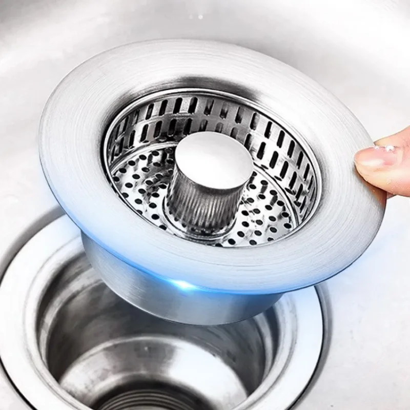 Universal Stainless Steel Pop-Up Drain Filter Anti Odor Sink Strainer Bathtub Ground Leakage Hair Catcher Bathroom Accessories