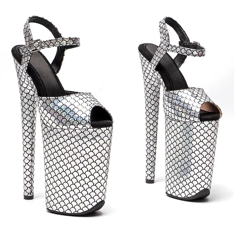 

Wome Fashion 23CM/9inches PU Upper Platform Sexy High Heels Sandals Pole Dance Shoes 047