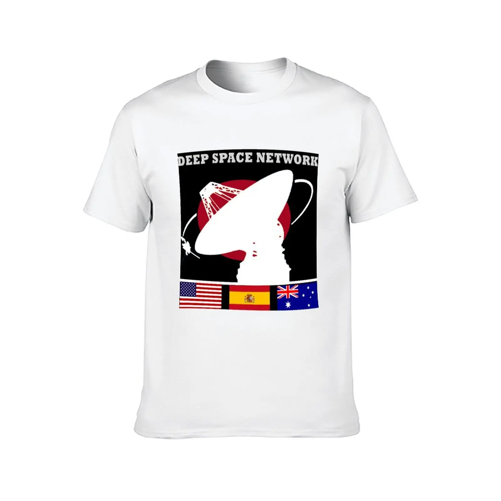 تي شيرت بشعار شبكة الفضاء العميق تي شيرت رجالي للرجال تي شيرت رجالي كاجوال #2