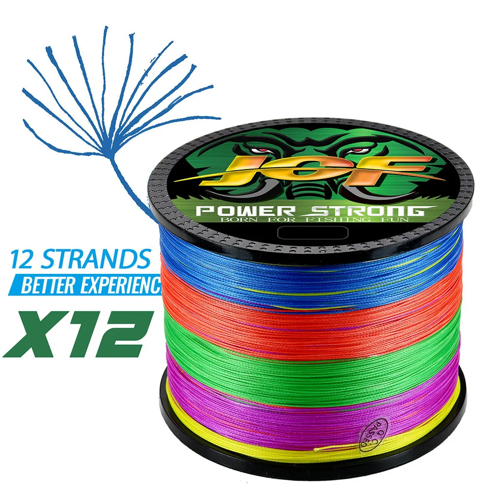 

JOF 12 Strands 500M 300M 100M 1000M PE Braided Multifilament Fishing Line Saltwater Fly Weave for Carp Pesca