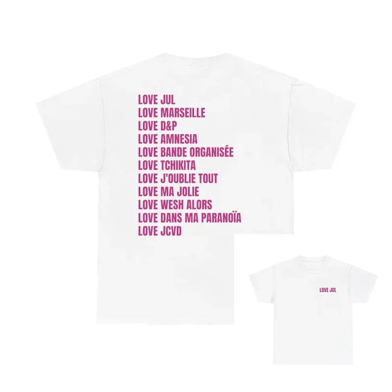 

Men's love jul English print 100% pure cotton T-shirt short-sleeved loose casual fashion retro street clothing