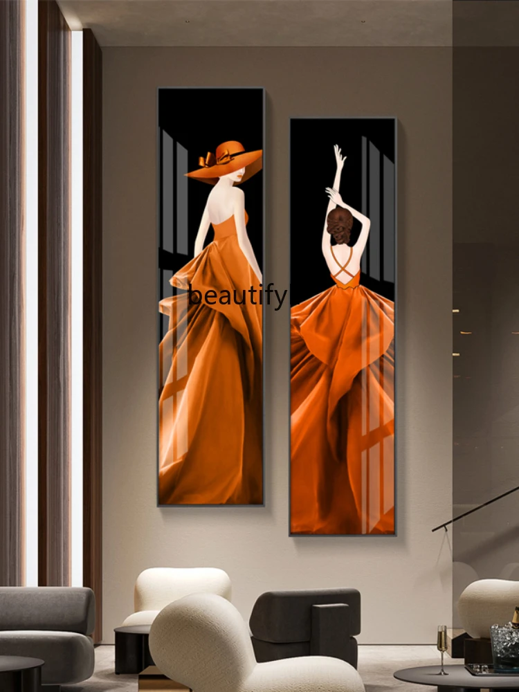 HJ Decorative Painting Beauty Salon Character Beauty Mural Corridors Hallway Cloakroom Hanging Painting