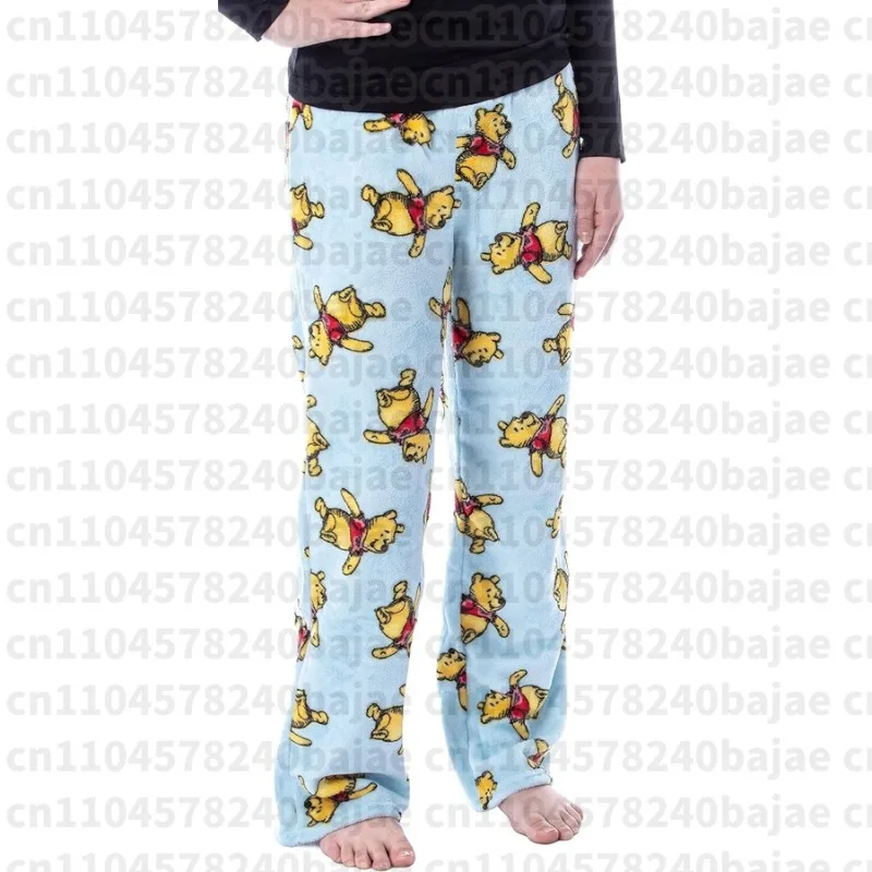 Pantalones de pijama de lana coral para adultos y niños de Disney Winnie The Pooh Sketch Toss, conjuntos familiares a juego, suaves, cómodos y holgados, para otoño e invierno