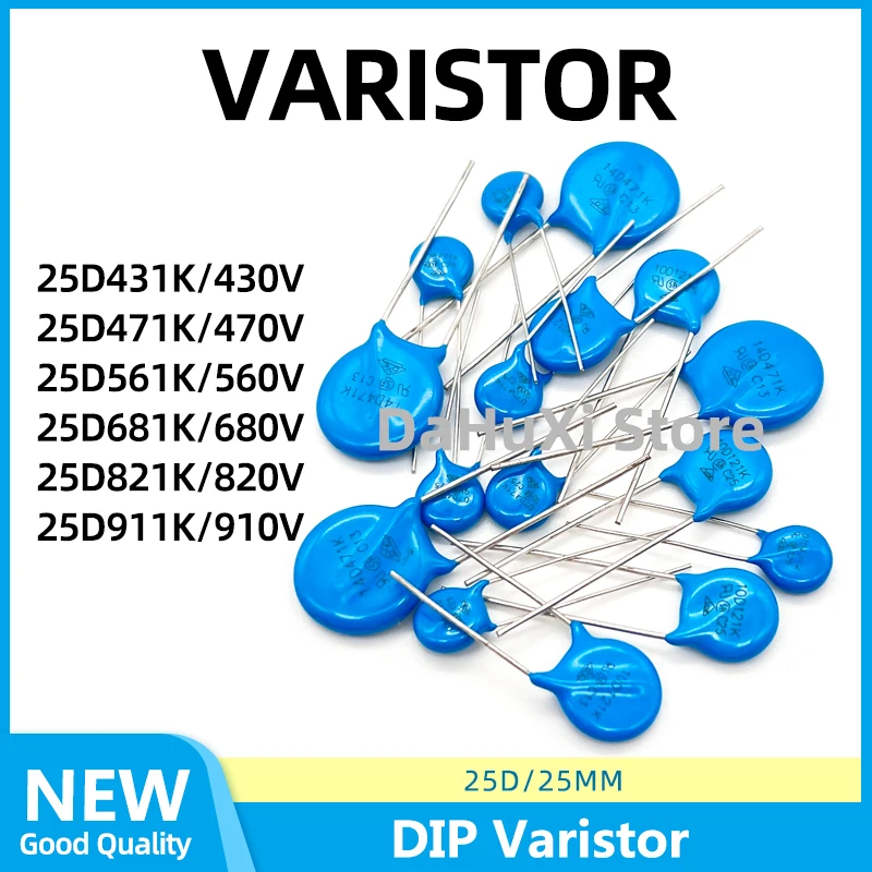 10PCS 25D431K 430V 25D471K 470V 25D561K 560V 25D681K 680V 25D821K 820V 25D911K 910V Varistor 25mm 10%