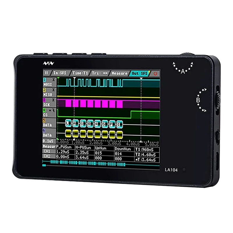 LA104 Logic Analyzer Pocket Size Handheld SPI I2C UART 100Msa/S Max Sampling Rate Four Channel Debugging Assistant