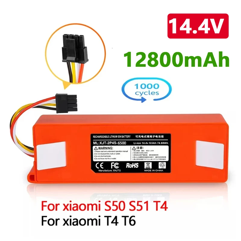 14.4V 6500mAh Vacuum cleaner Replacement Battery for Xiaomi Robot Roborock S50 S51 S55 Lithium Battery