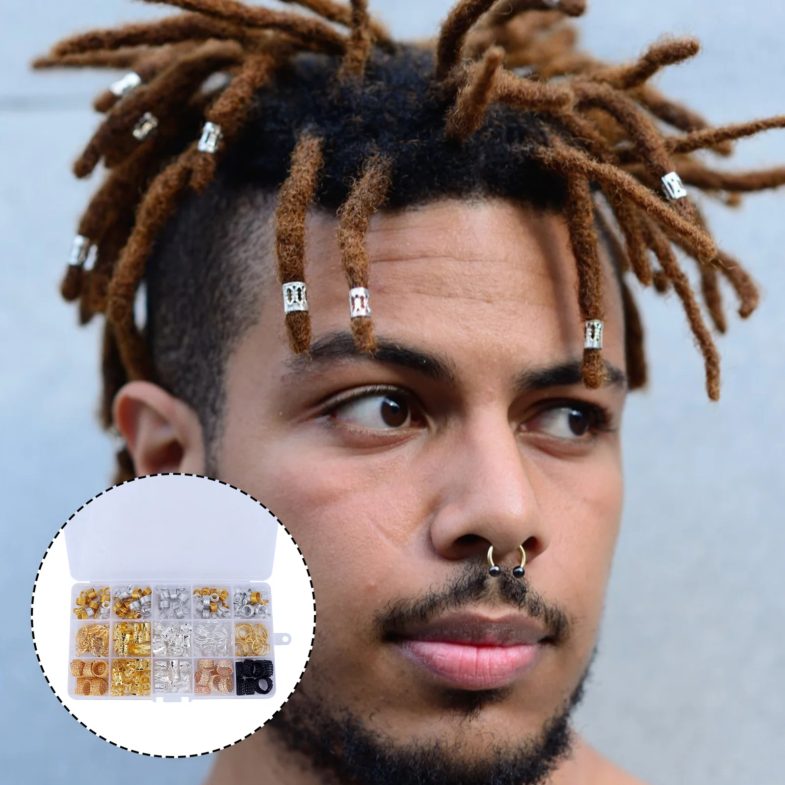 

Beads Hair Braid Rings Dread Locks Filigree Tube Wooden Cuffs Dreadlocks Braiding