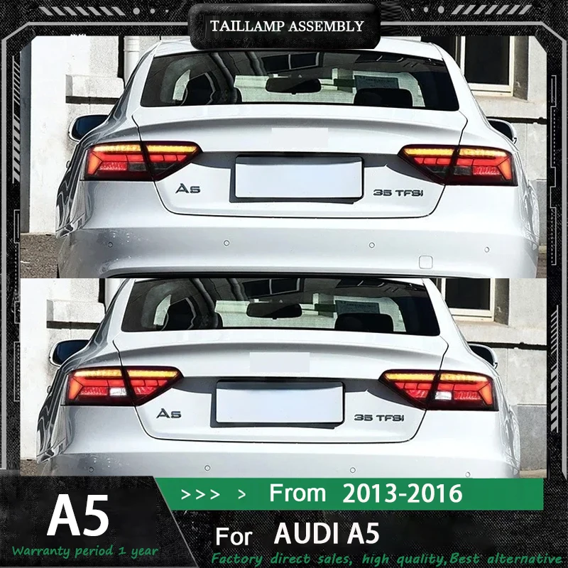 

2 шт. автомобильные задние фонари для Audi A5 2013-2016, задние фонари, модифицированный стиль Rs, задний светодиодный стоп-сигнал, указатель поворота, аксессуары в сборе