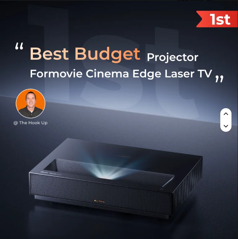 Best Budget EdgeProyector 2100 ISO Lumens Google TV 4K UHD Ultra Short Throw DLP Laser Projector