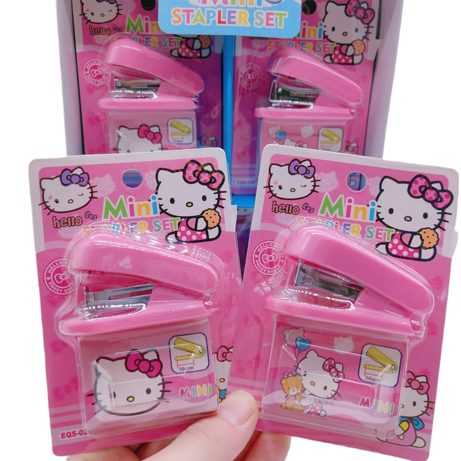 New Anime Figure  HelloKittys Creative Cute Kawaii Cartoon Student Mini Small Office Stapler Cute Anime Peripherals Holiday Gift