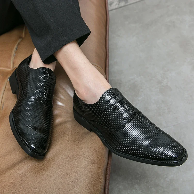luxury Brand Oxford Dress Men\'s Business Shoe Fashion Designer Handmade Wedding Formal Genuine Leather Original Best Men Shoes