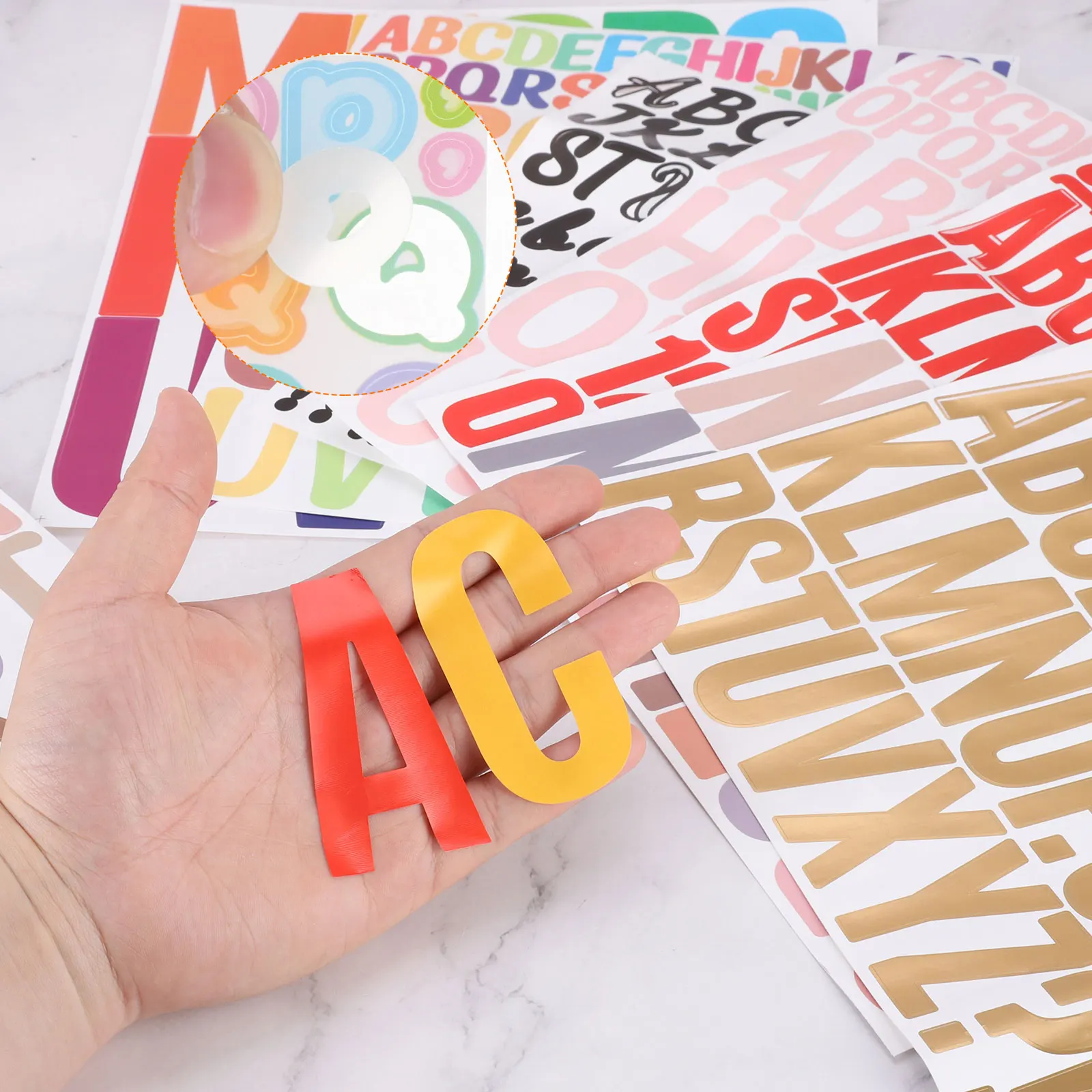 10Sheet Vinyl Letter Stickers 1Inch Color Self-Adhesive Cute Alphabet Number Stickers for DIY Craft Art Making Gift Cards Decals