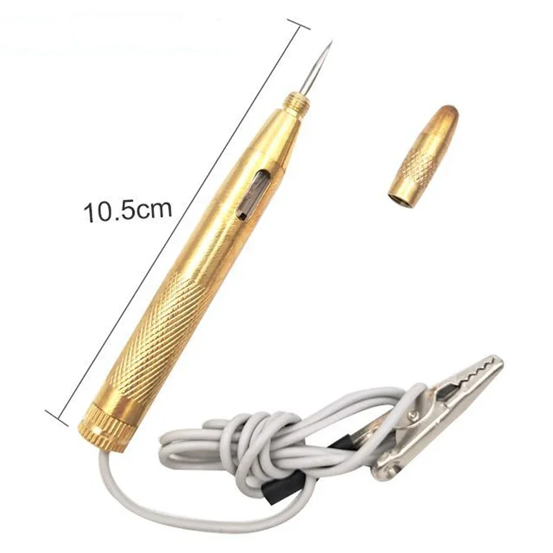 Universal Car Test Pen Auto Lamp Circuit Voltage DC 6V 12V 24V Copper Test Pen Detector Probe Light System Car Repair Tools 1Pc