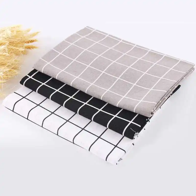 Home Decorative Plaid Table Cloth 140x200cm Cotton Linen White Black Tablecloth Table Cover For Dinning Wedding Christmas