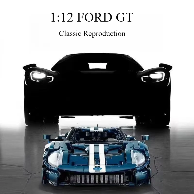 Klassische Technologie Racing Bausteine Set Ford GT Sportwagen Modell Bausteine Moc DIY
