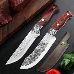 Kitchen Hand-Forged Knife Professional Boning Knife Meat Pork Cutting Sharp Blade Stainless Steel Butcher Knife Wood Handle