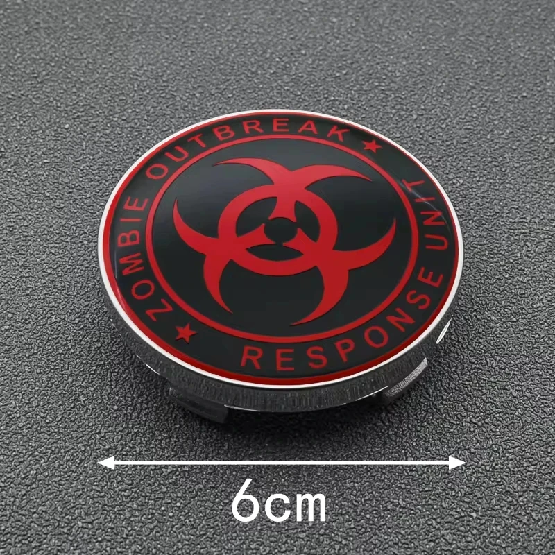 4Pcs Zombie Outbreak Emblem Stickers Wheel Center Cap Car Rims Hubcaps Cover for Ford Mercedes w212 Volkswagen golf Honda BMW