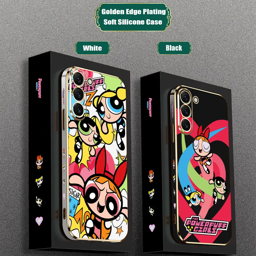 P-Powerpuff Girls Cute Girl Case For Samsung Galaxy Note Ultra 20 10 9 8 Plus A15 A14 A13 A05 S M62 M53 M51 M33 M32 M31 5G Cover