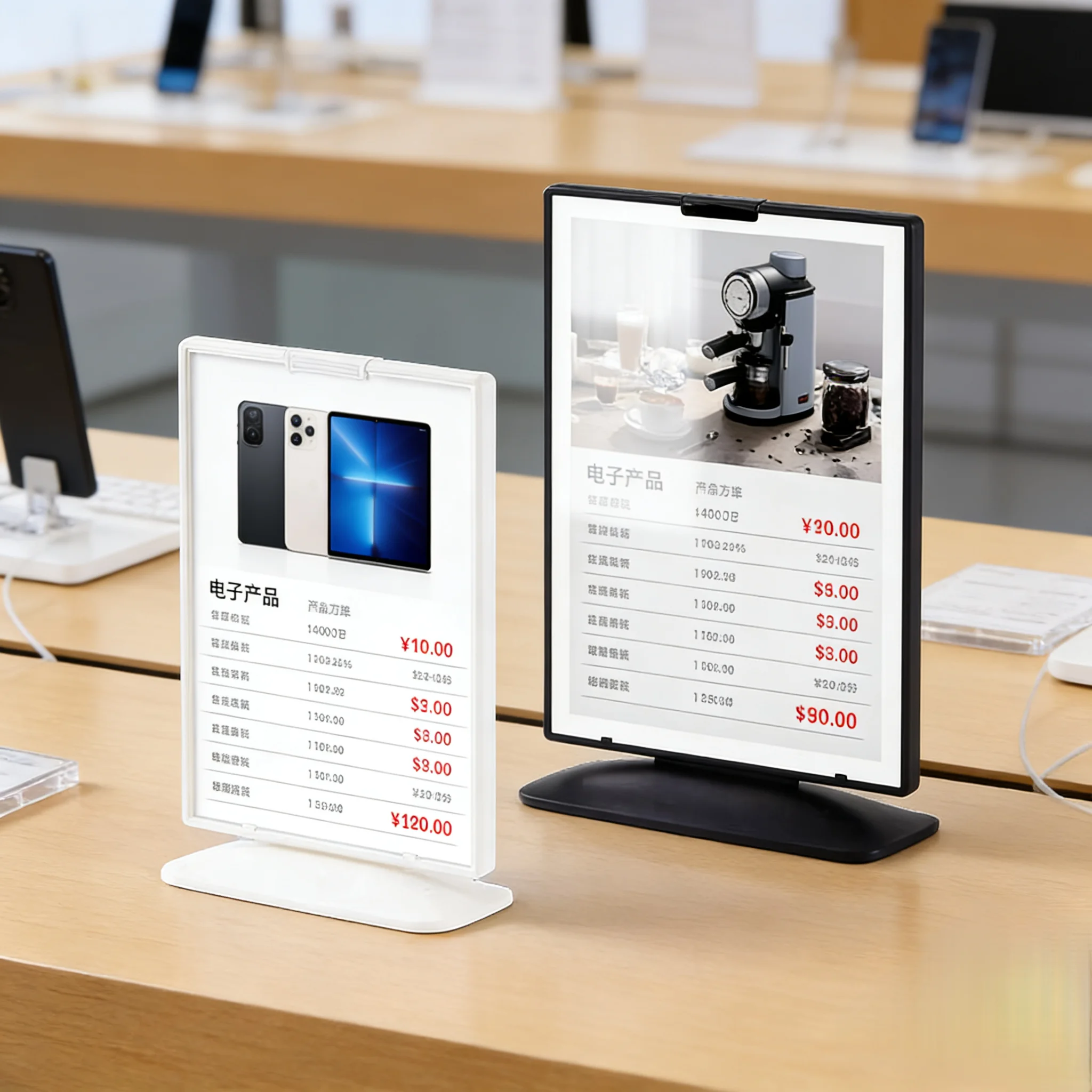 A5 148X210mm Black White Table Acrylic Sign Holder Display Stand Restaurant Menu Price List Holder Photo Picture Poster Frame