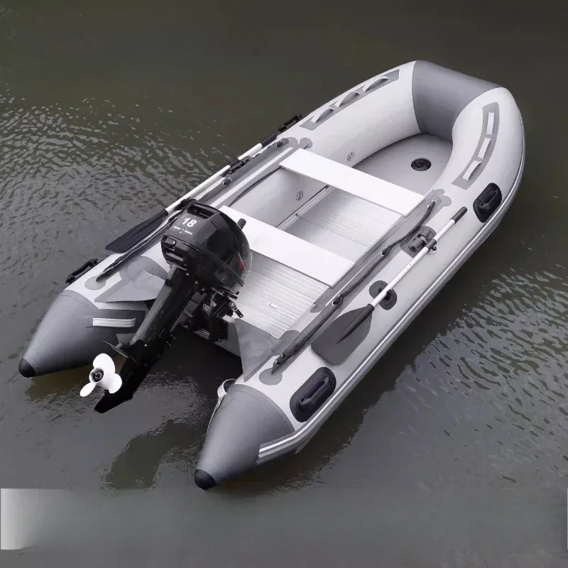 Assault Boat Luya Aluminum Alloy V-bottom Rubber Boat, Patrol Rescue Inflatable Boat Hard Bottom Fishing Boat