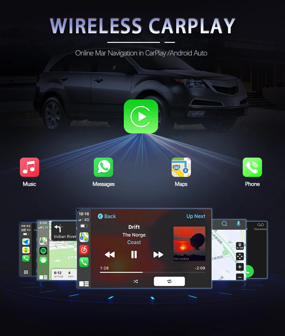 Sinairyu Apple Carplay Android Auto Aftermarket Kamera Drahtlose Modul Für Jeep Grand Cherokee XJ KL Wrangler Compass Commander – Detail 5