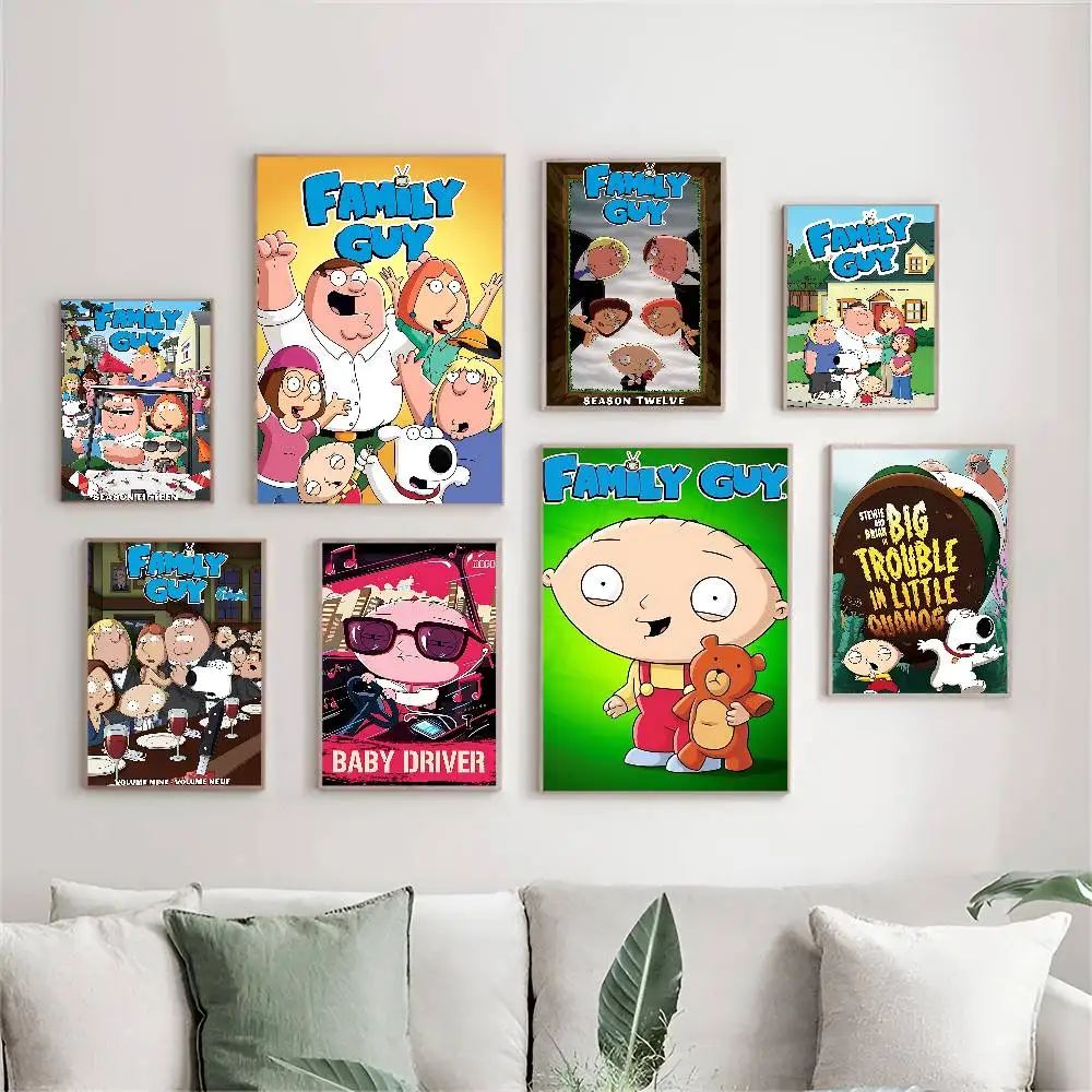 spoof anime G-guy F-family Classic Vintage Posters Whitepaper Prints Posters Artwork Kawaii Room Decor