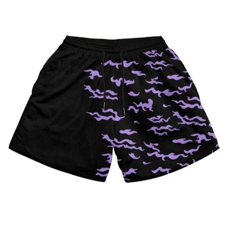 Anime Shorts Men Women 3D Manga Gym Shorts Fitness Mesh Quick Dry Board Shorts Summer Gothic Harajuku Sports Casual Short pants