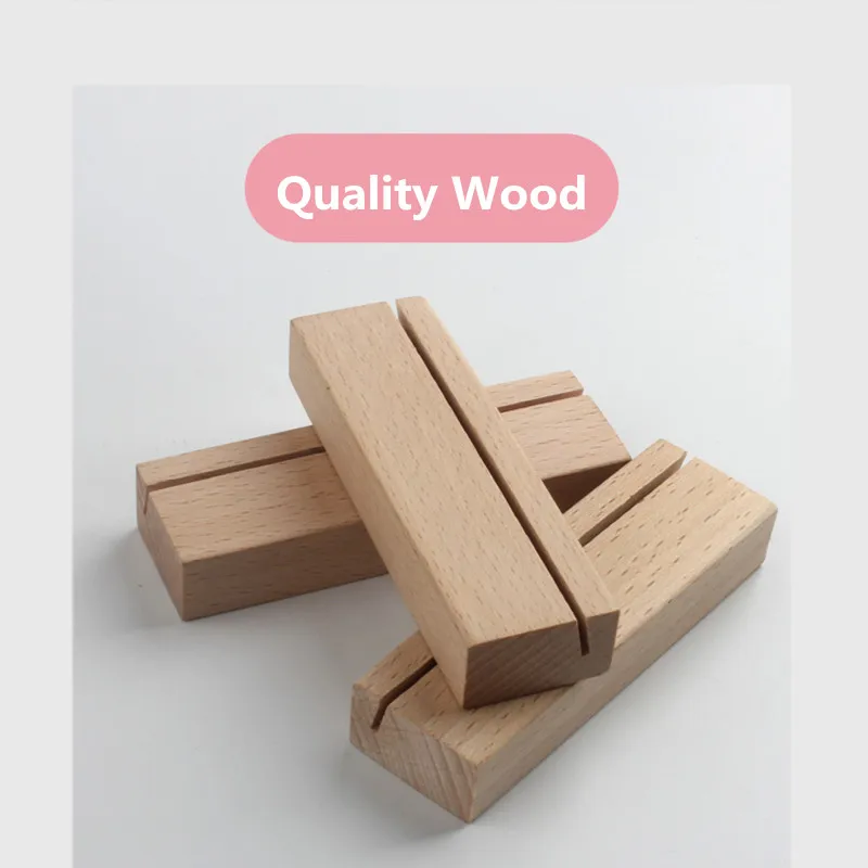 Wooden Table Number Sign Holder Stand Memo Menu Photo Picture Note Clip Holder Wedding Place Card Holder