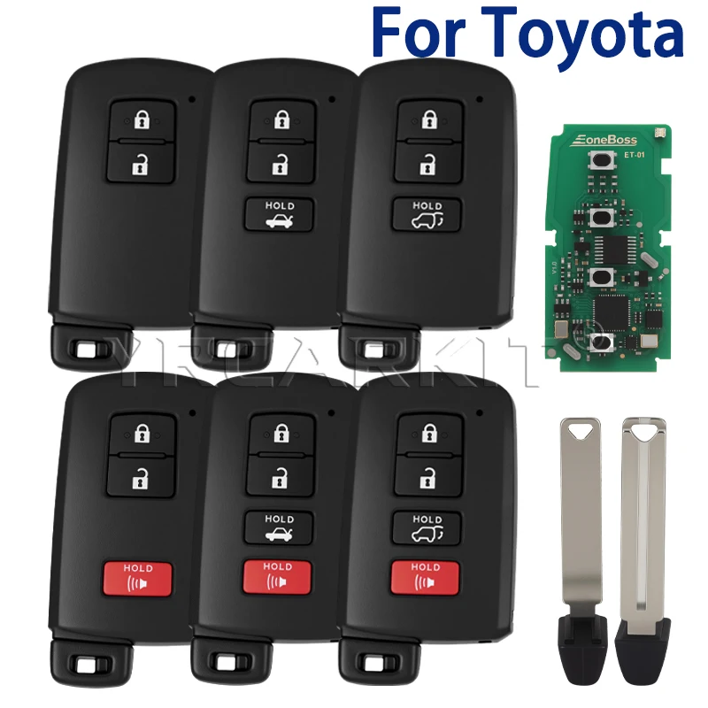 EoneBoss ET‑01 Replace Fob For Toyota Land Cruiser Levin Highlander Camry Corolla RAV4 Prado Generable Remote Smart Key 4D 8A