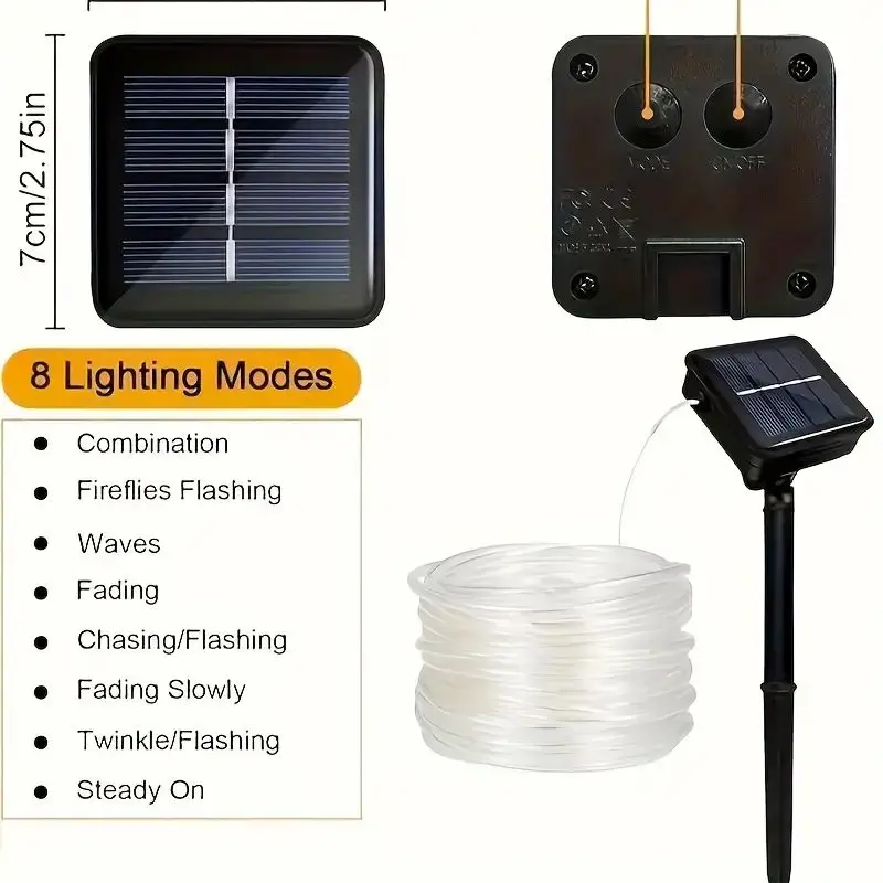8 Modes of Waterproof Street Decoration Lights for Solar Tube Lights Wedding and Festival Decoration Lights (50/100/200/300 LED)